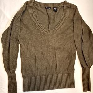 Olive Green Wide Neck Sweater